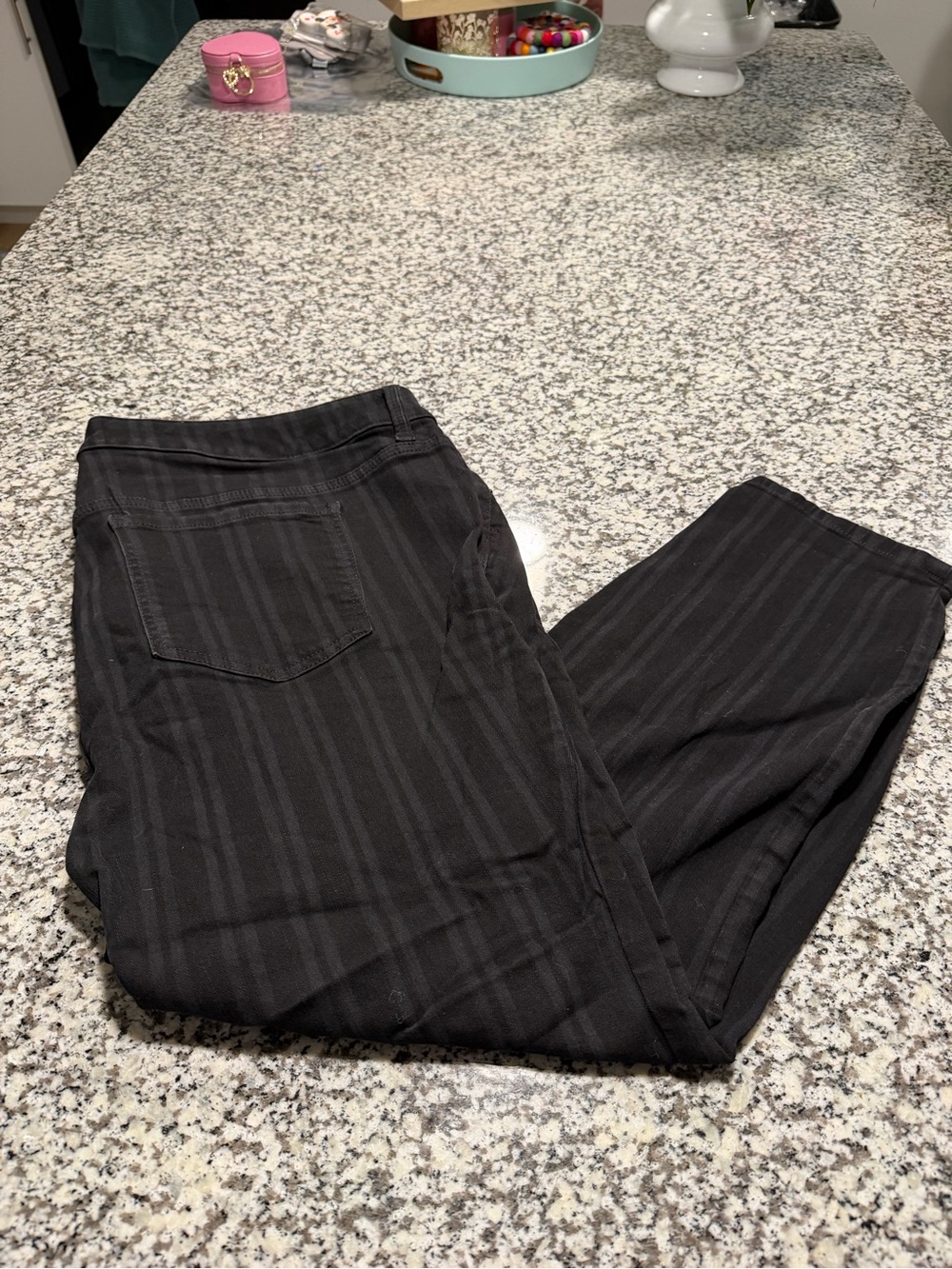 torrid Black Subtle-Stripe SkinnyPants